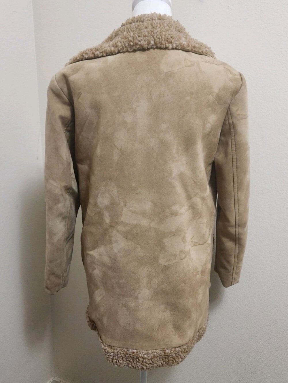 💐VTG 70s Fingerhut Fashions Penny Lane Faux Suede Sherpa Coat M Boho Chore - Picture 8 of 13